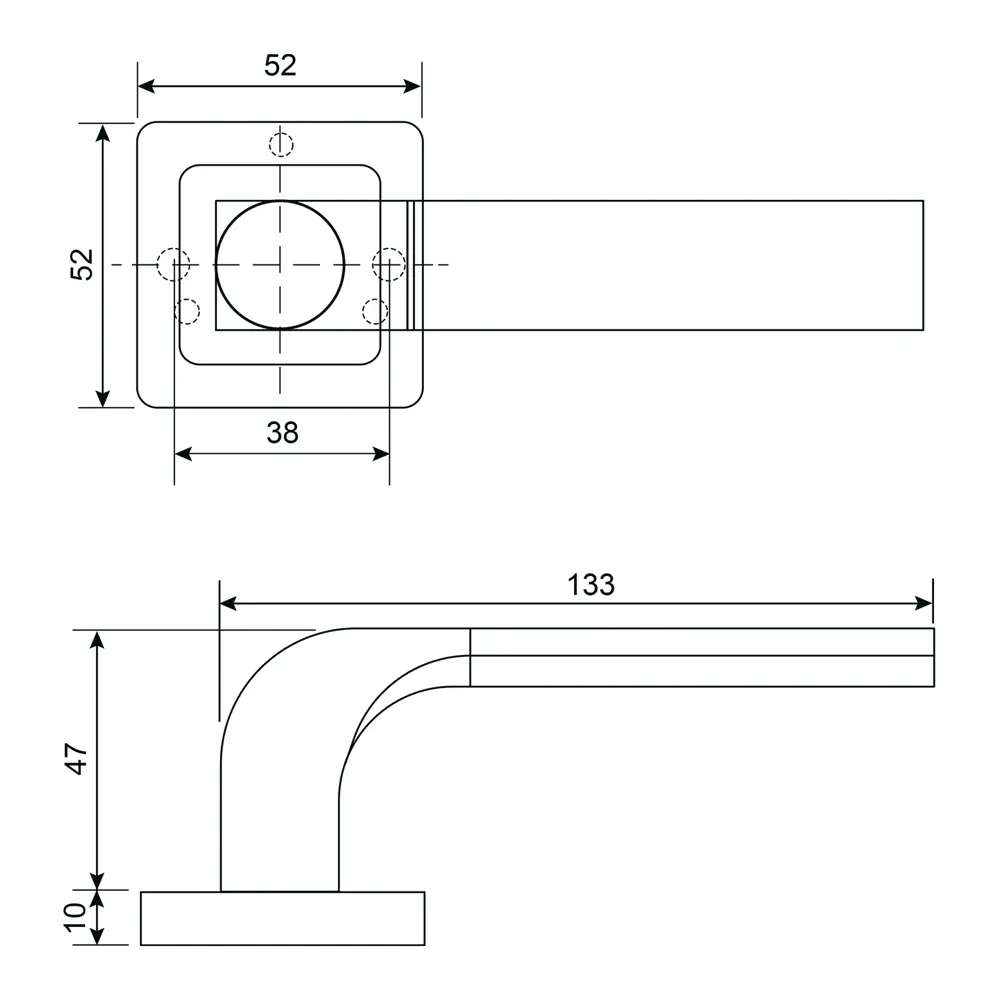 Дверная ручка на розетке Armex H-22104-A без запирания цвет никель STLM-2204001 - Вид №8