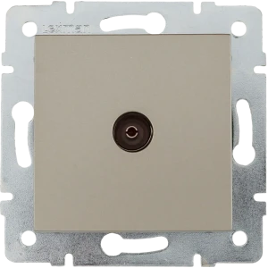 ТВ-розетка проходная встраиваемая Lexman Виктория шлейф, цвет матовая шампань