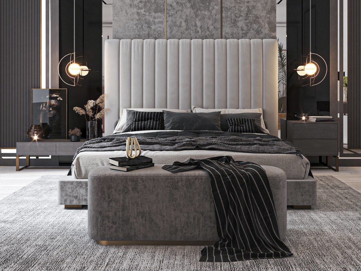 Двуспальная кровать с мягким изголовьем CASA +39 Calipso ARCH-00099678