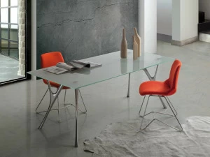 Caimi Brevetti Прямоугольный стол из стали и стекла Pegaso