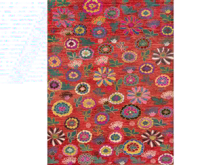 Шерстяной прямоугольный цветочный ковер Zollanvari Flower Meadow ARCH-00101795