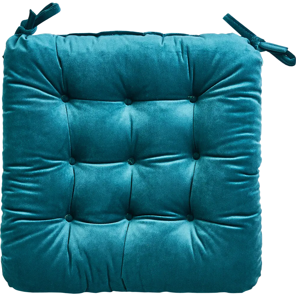 Подушка для стула Linen Way Emerald 1 бархатная темно-бирюзовая 89337722 STLM-1566092