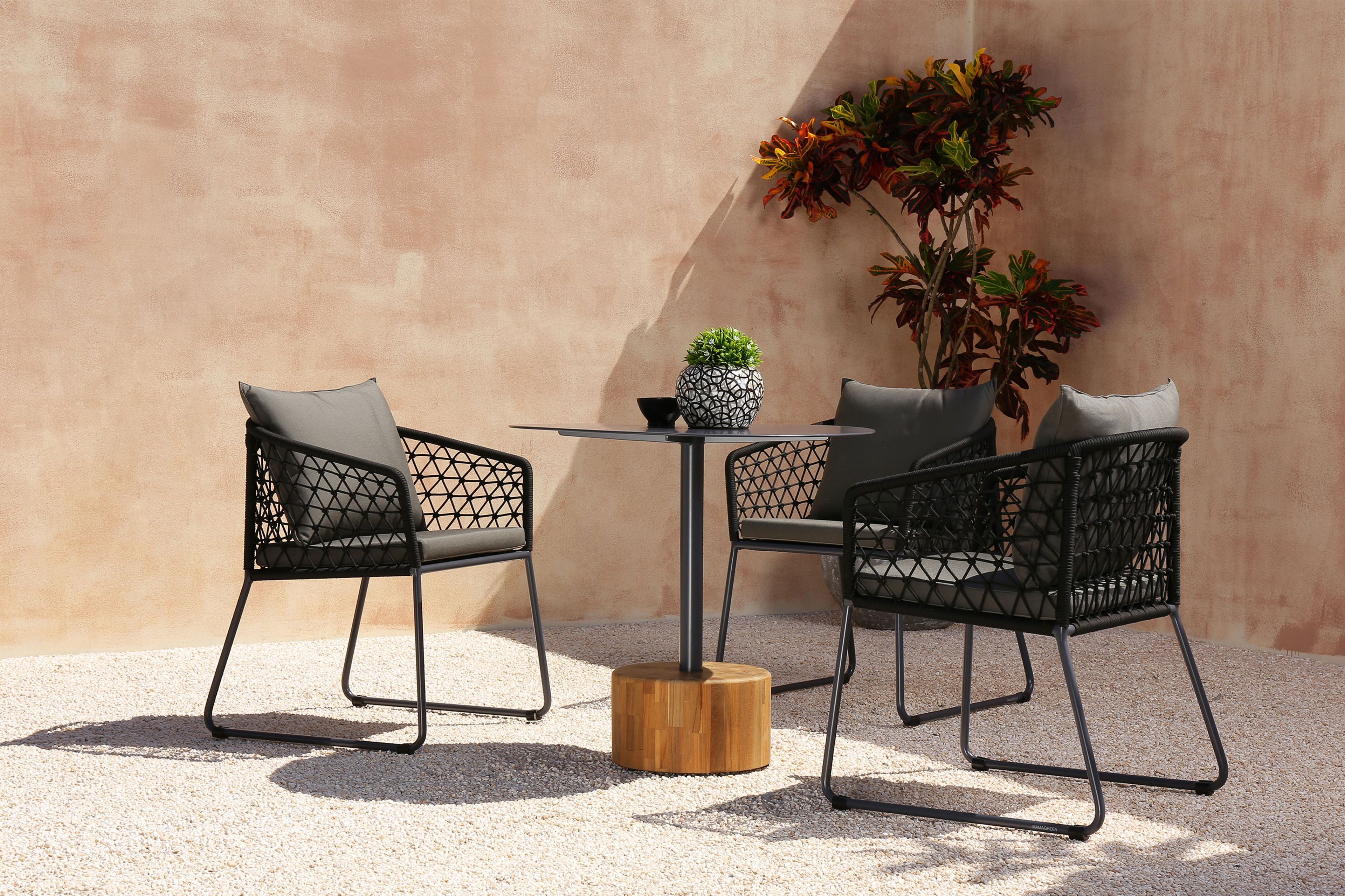 Круглый стол с алюминиевым верхом и тиковым или каменным основанием MAMAGREEN Glyph ARCH-00036153 - Вид №11