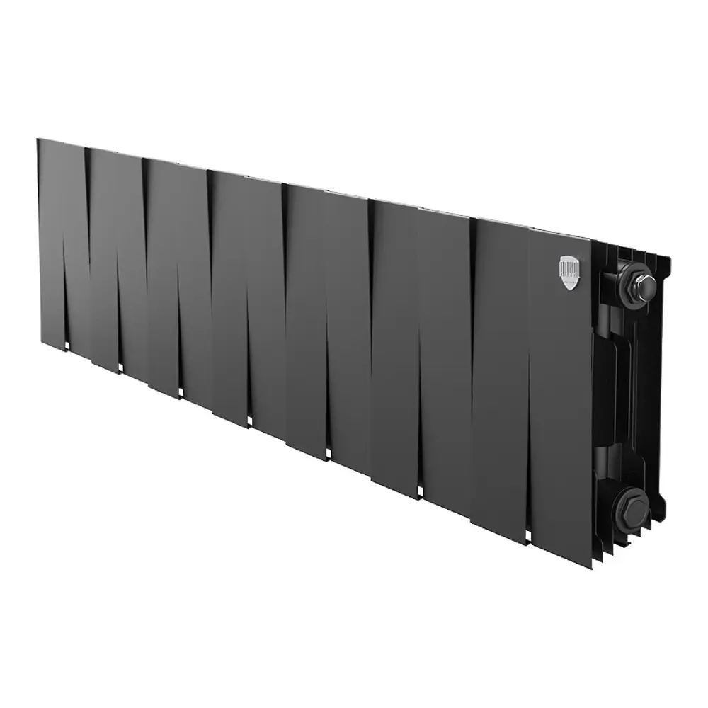 Радиатор секционный Royal Thermo Pianoforte 200/100 14 секций боковое подключение биметалл черный STLM-2164681