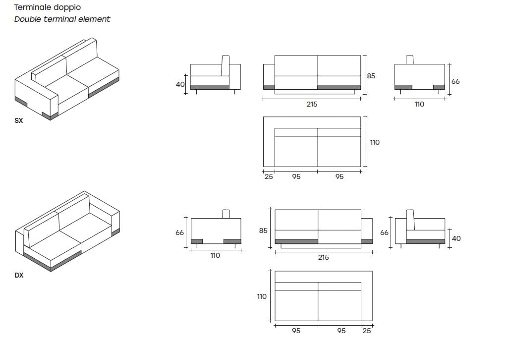 Линейный диван FIAM ITALIA CARRARA ARCH-00140908 - Вид №21