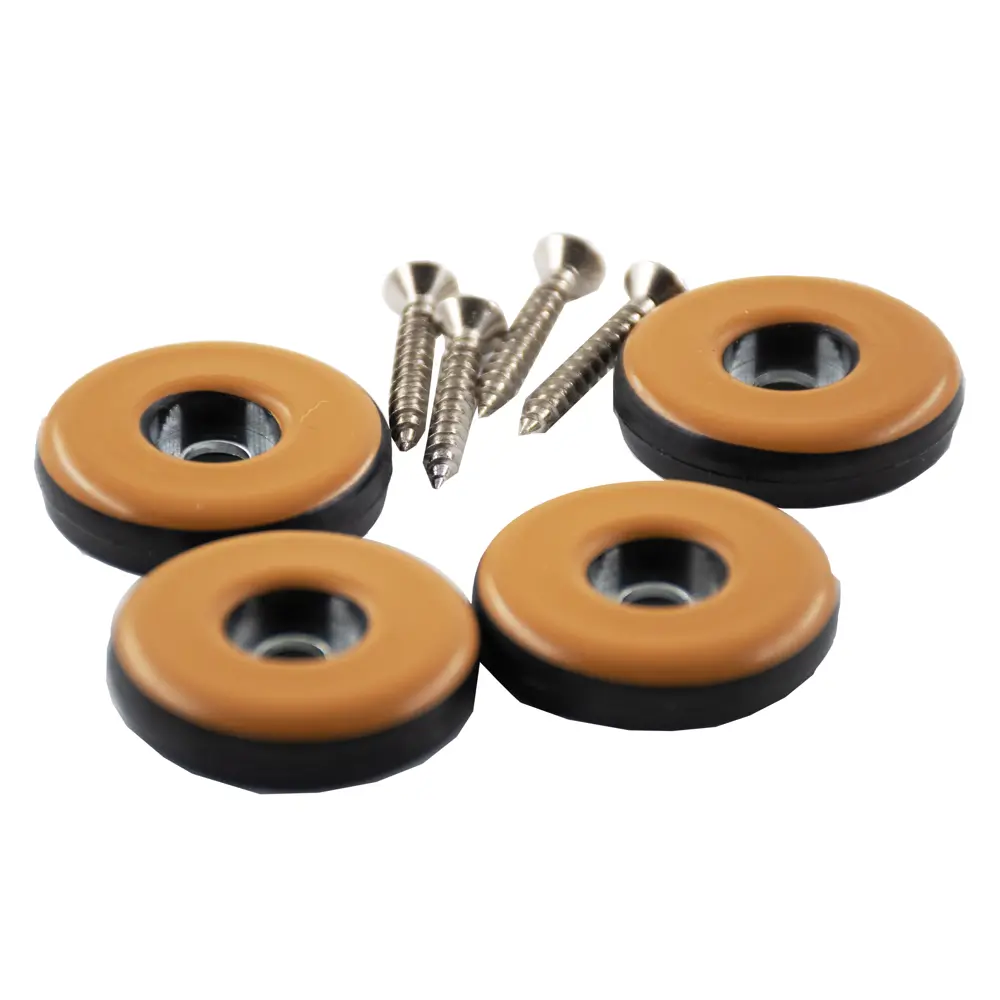 Накладки на мебельные ножки на саморезах ⌀30 мм круглые ПТФЭ коричневые 4 шт DILWIS STLM-2122836