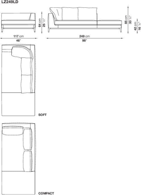 Угловой диван из ткани Maxalto Lucrezia Soft ARCH-00062457 - Вид №40