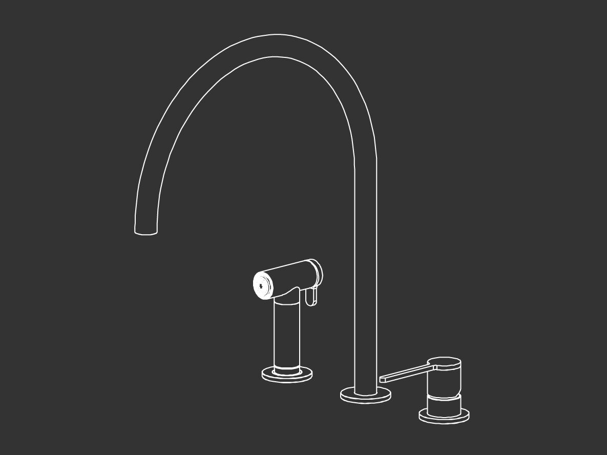 Однорычажный кухонный смеситель со съемным ручным душем CEADESIGN INNOVO ARCH-00105072 - Вид №1