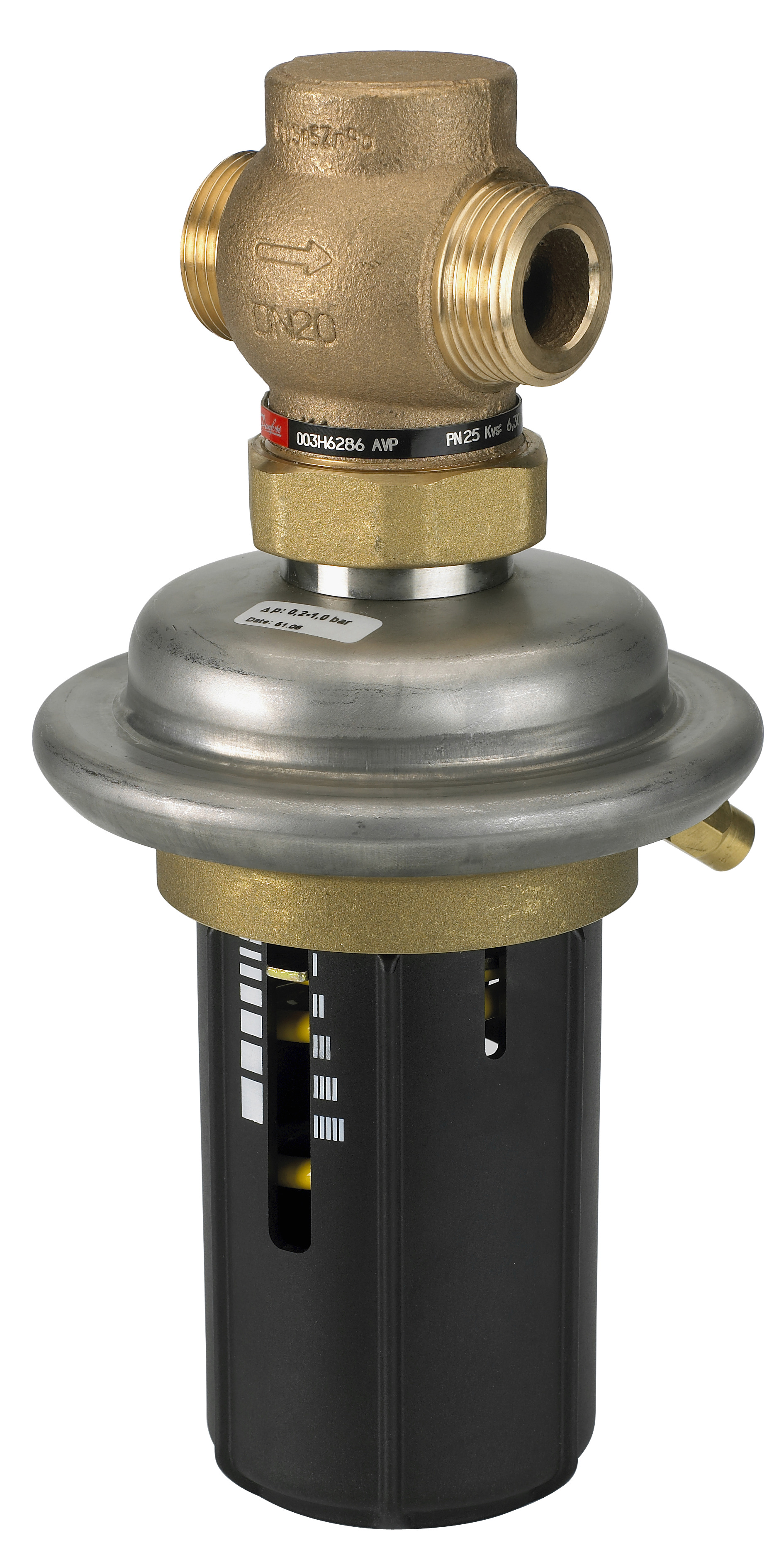 Danfoss Регулятор перепада давлений DPR для монтажа на обратном трубопроводе РПД DPR PN25 20/6,3/0,2-1,0фл./обр. 003H6128  - Вид №15