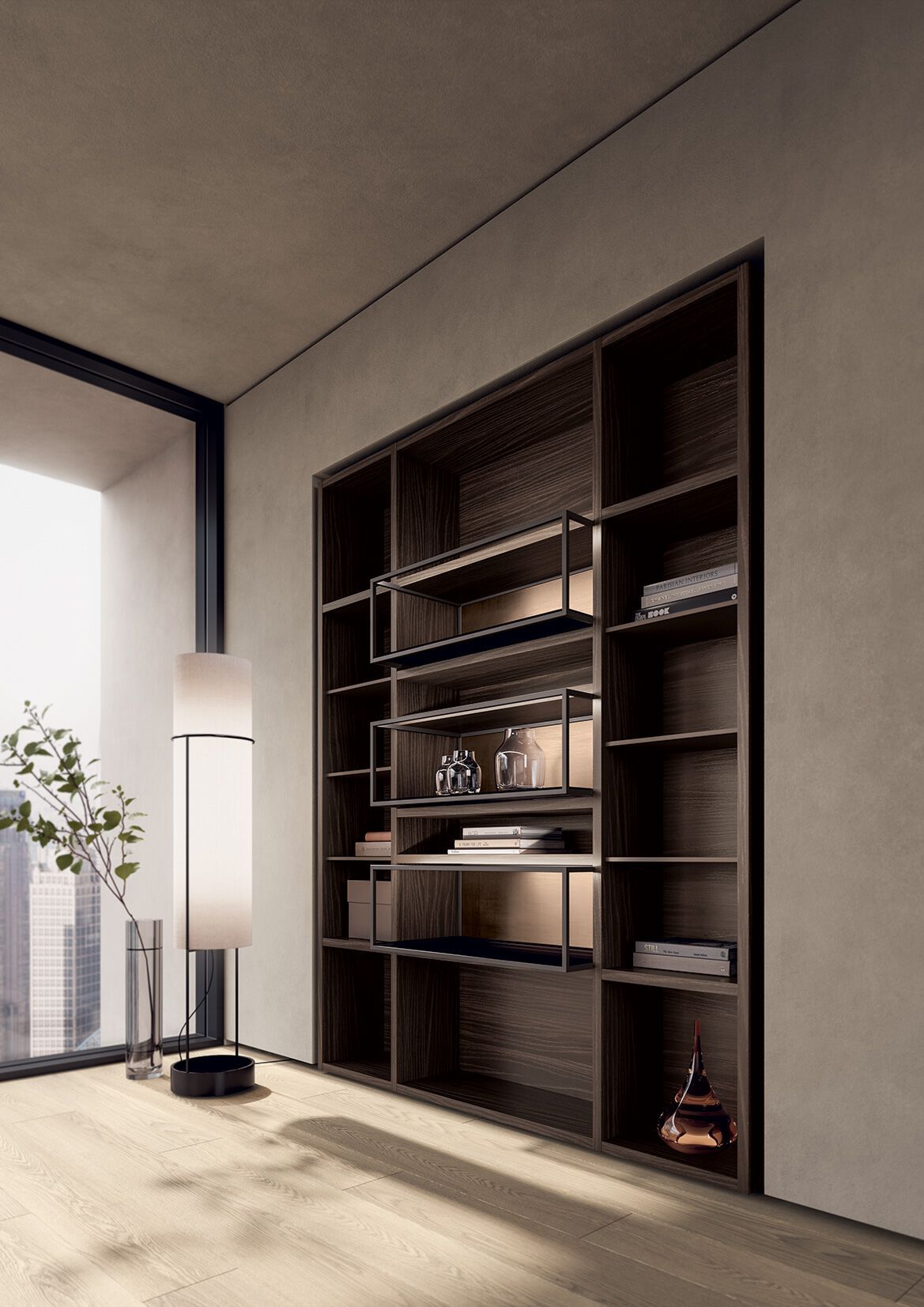 Деревянный секционный книжный шкаф с подставкой для телевизора Kico Living Systems ARCH-00075542 - Вид №3