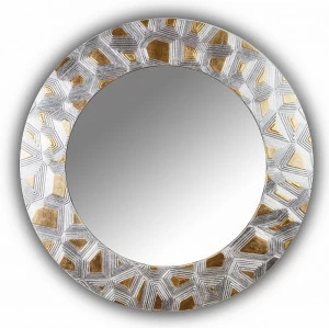 Зеркало круглое настенное золото с серебром FASHION GROOVE IN SHAPE FASHION 00-3860129 Золото;серебро
