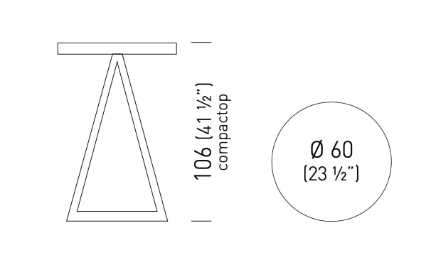 Высокий круглый стол в Compactop® GABER GLITTER ROUND HIGH ARCH-00054421 - Вид №2