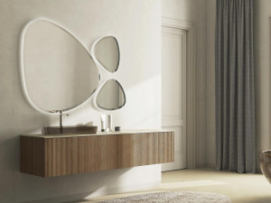 Деревянный одиночный подвесной умывальник с держателем для полотенец