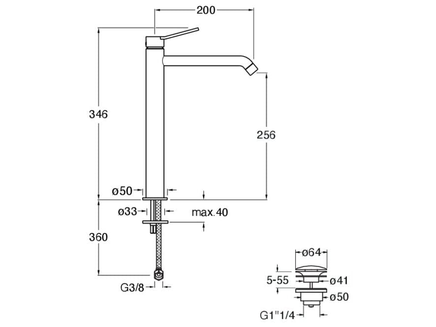 Однорычажный смеситель для раковины CRISTINA Rubinetterie East Side ARCH-00027315 - Вид №2