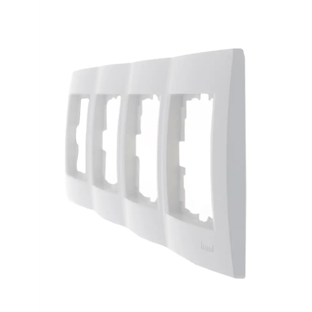 Рамка для розеток и выключателей Lezard Karina 4 поста горизонтальная цвет белый STLM-2160918 - Вид №2
