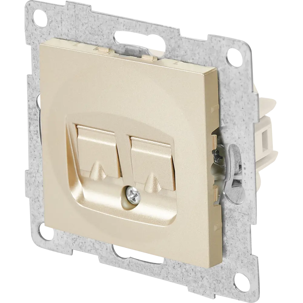 Компьютерная розетка GUSI Electric встраиваемая RJ45 цвет шампань 83864440 Ugra STLM-0045220 - Вид №1