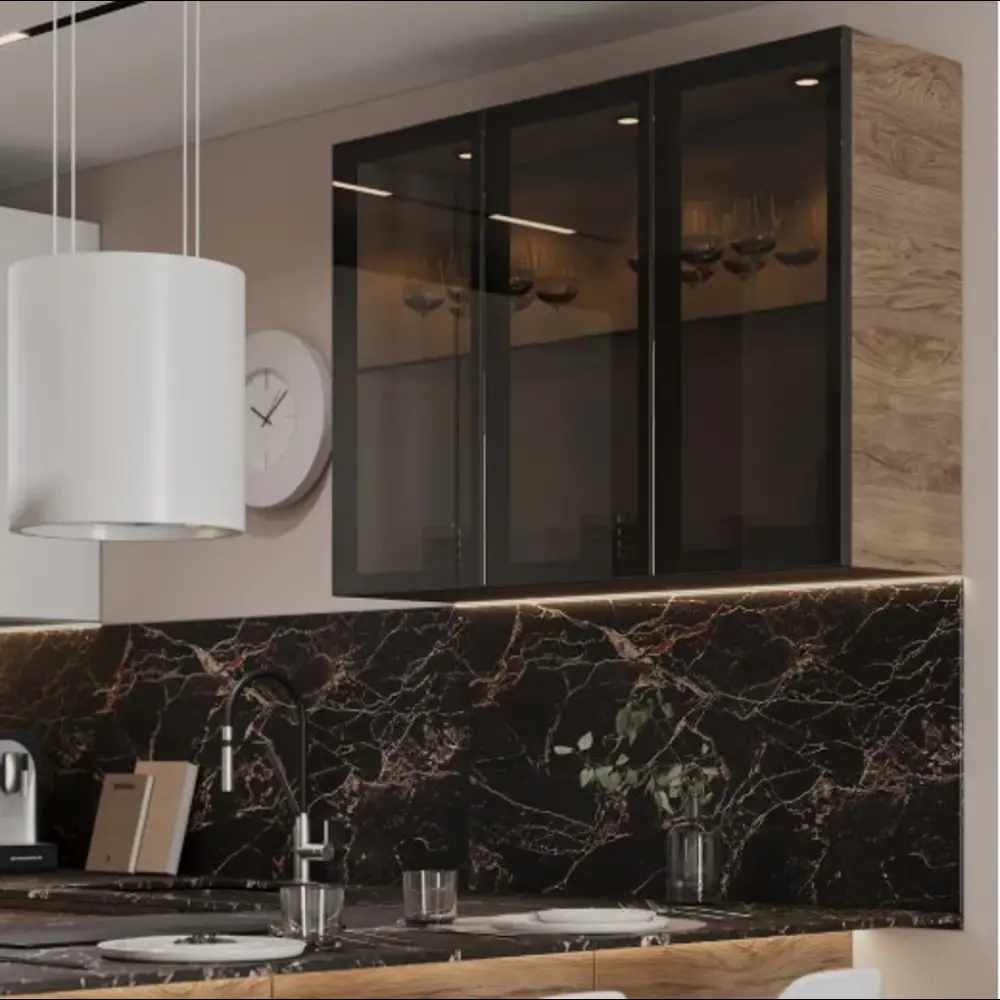 Столешница кухонная Мрамор 240x60x1.6 см HPL-пластик цвет черный Santreyd STLM-2061051 - Вид №10