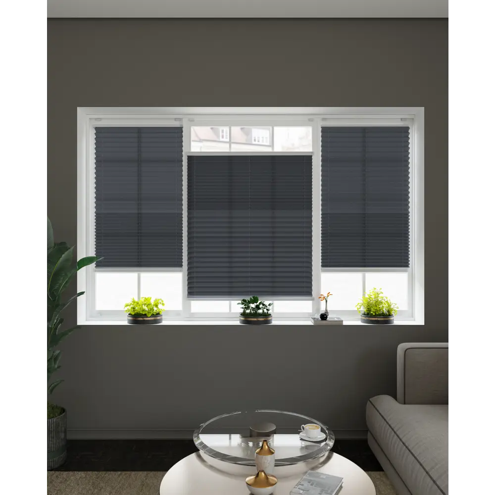 Штора плиссе 73x170 см жаккард графитовая Santreyd STLM-2127210 - Вид №6