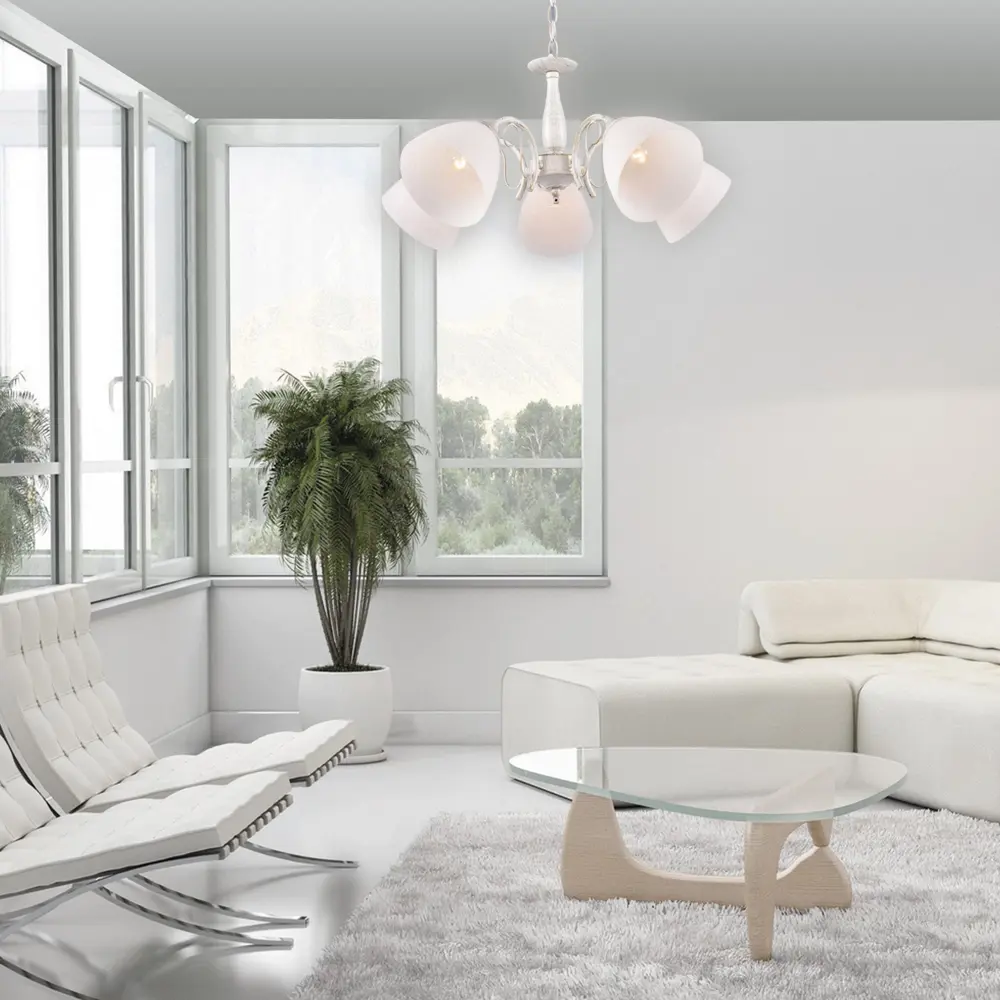 Люстра подвесная «Амфора» КС30067/5P, 5 ламп, 15 м², цвет белый КЛЮЧНИК STLM-2104743 - Вид №1