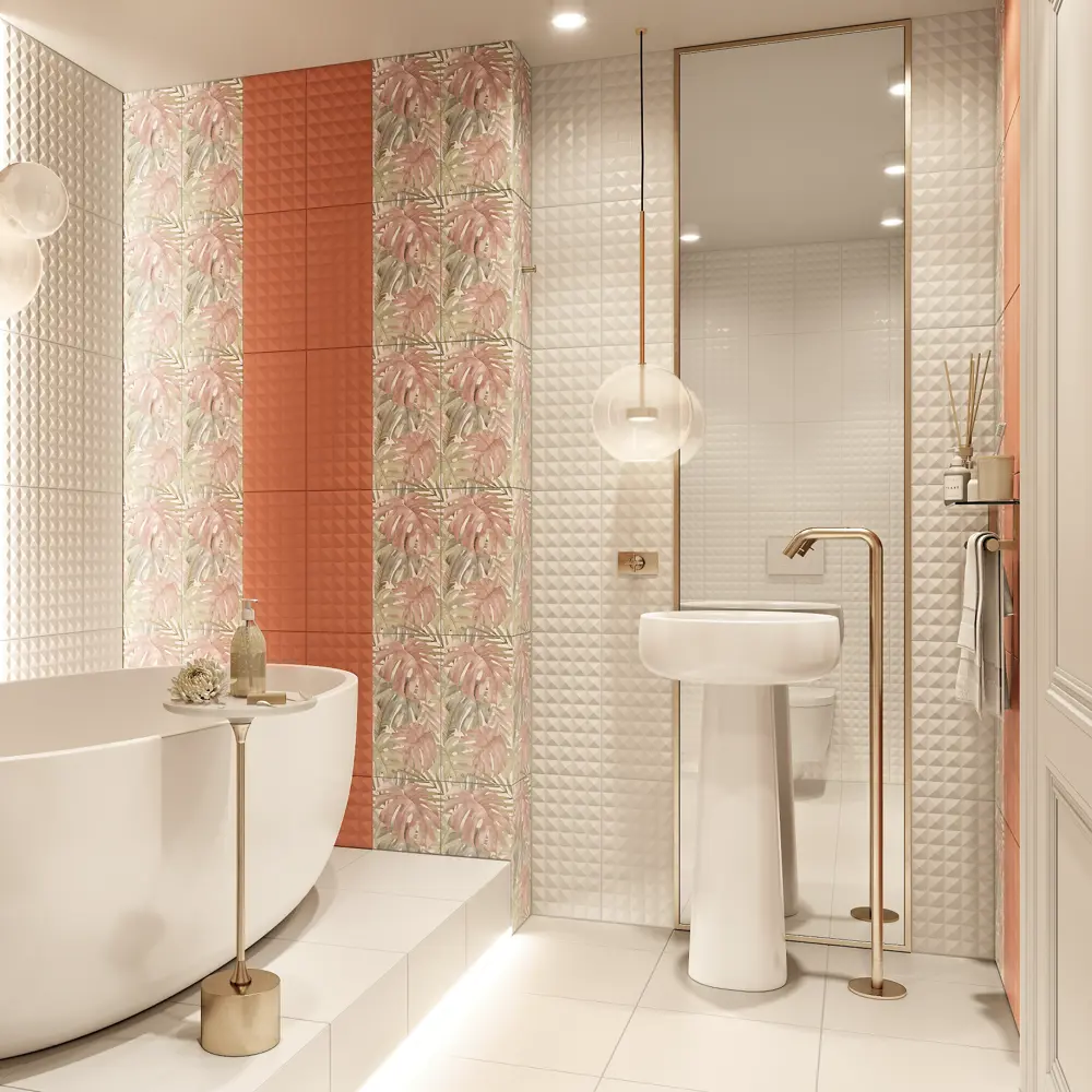 Плитка настенная рельефная Culto Asana Snow H 20x40 см 1.2 м² цвет белый STLM-2186162