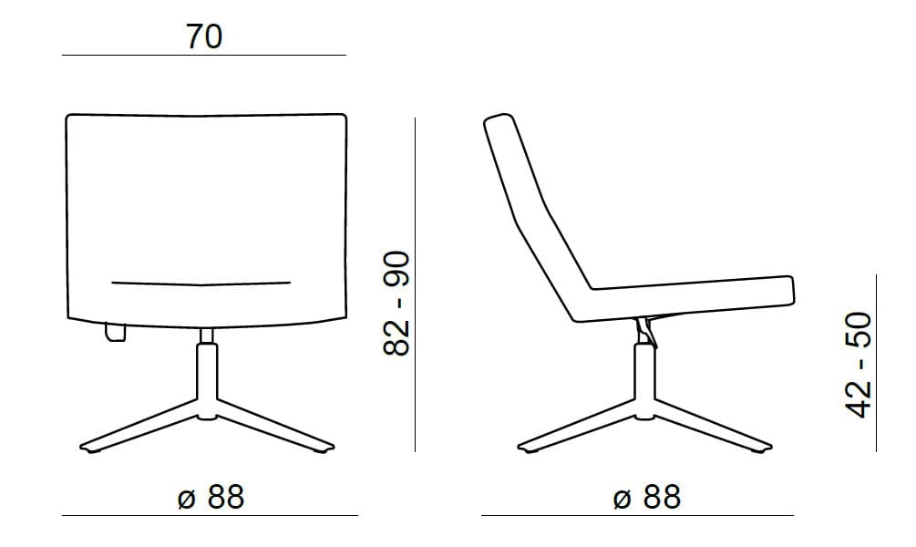 Кожаное вращающееся кресло BBB CROSS ARCH-00099153 - Вид №2