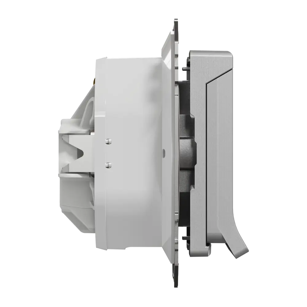 Розетка встраиваемая влагозащищенная Systeme Electric Sedna Design с крышкой IP44, цвет алюминий STLM-2205704 - Вид №3