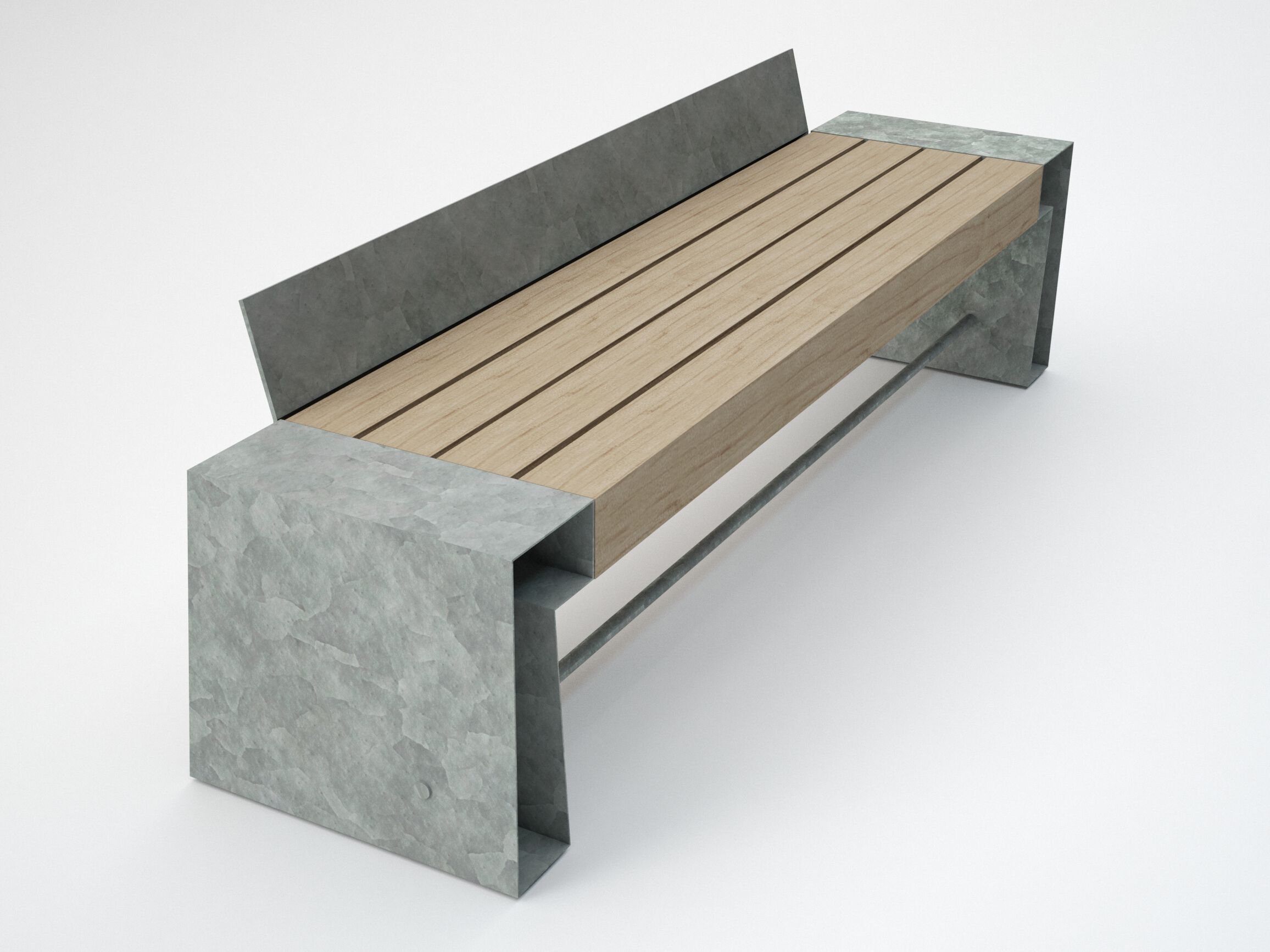 Стальная и деревянная скамья со спинкой CITYSì SEVEN ARCH-00143957 - Вид №3