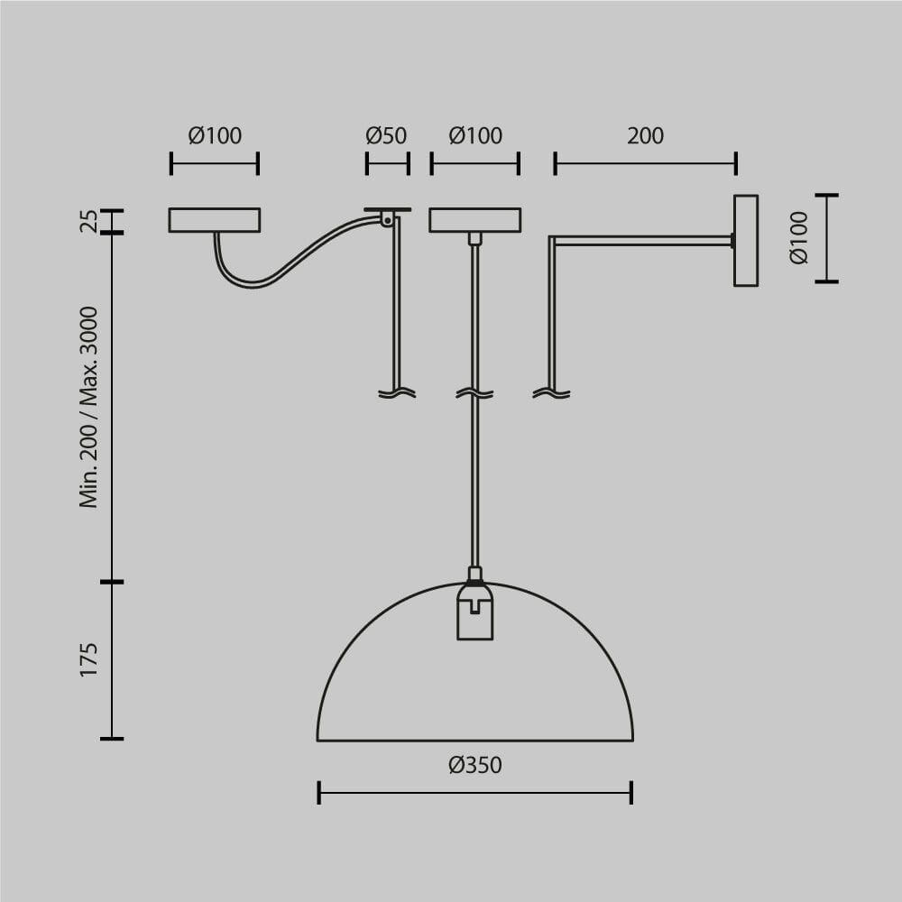 Металлический подвесной светильник Maytoni Базовые цвета ARCH-00113775 - Вид №4