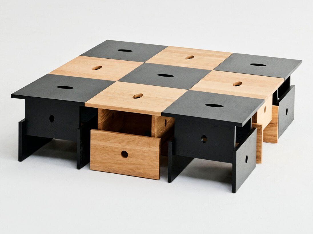 Низкий штабелируемый журнальный столик из массива дерева Hay WOOD BOX ARCH-00016796 - Вид №7