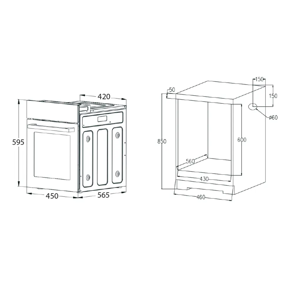 Встраиваемый духовой шкаф Zugel ZOE604X 45x59.5x60 см конвекция цвет черно-серый 89453987 STLM-2080662  - Вид №6