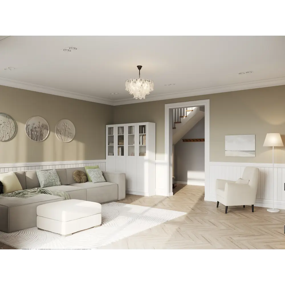 Дверь для шкафа Буккер 1 рифленое стекло 39.7x193.8x1.6 см ДСП правая цвет белый Santreyd STLM-2052966 - Вид №10