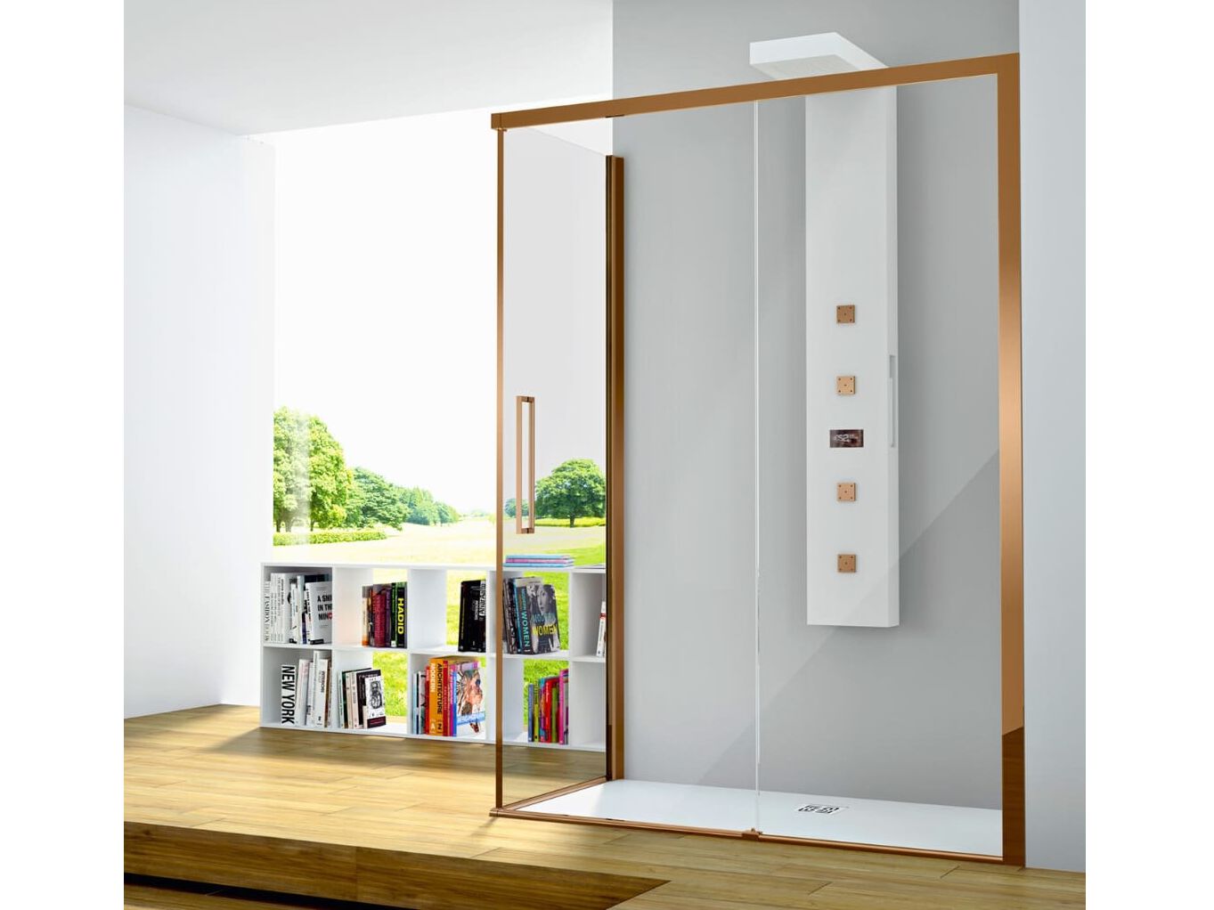 Алюминиевая и стеклянная угловая душевая кабина с раздвижной дверью CSA Box Doccia LIA ARCH-00055694