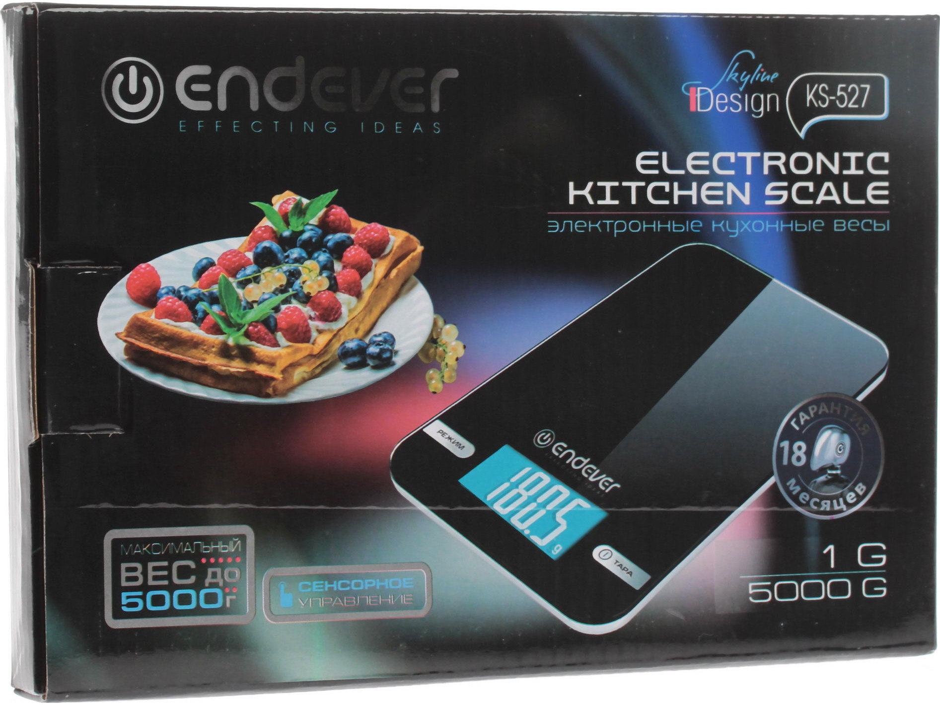 1043682 Кухонные весы Endever KS-527 черный STDN-0009377 - Вид №6