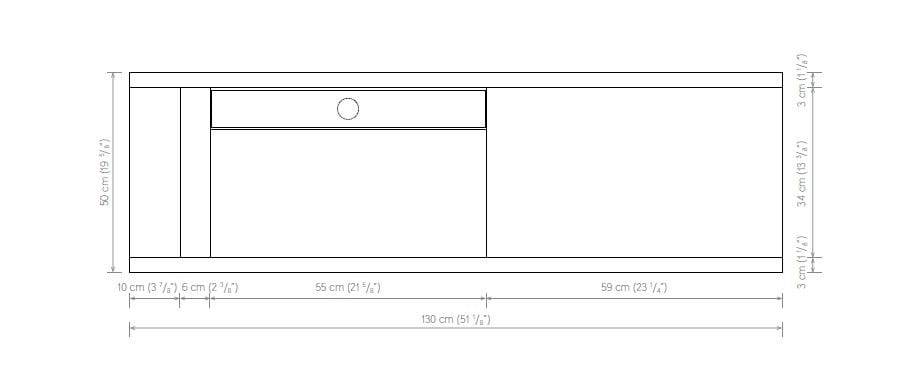Подвесной одиночный умывальник с подвесным комодом Atlas Concorde Habitat Dialogo ARCH-00057242 - Вид №5