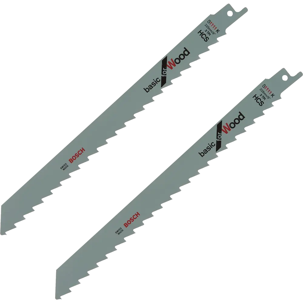 Полотно для сабельной пилы по дереву Bosch S1111K 225 мм, 2 шт BOSCH PROFESSIONAL STLM-2177018