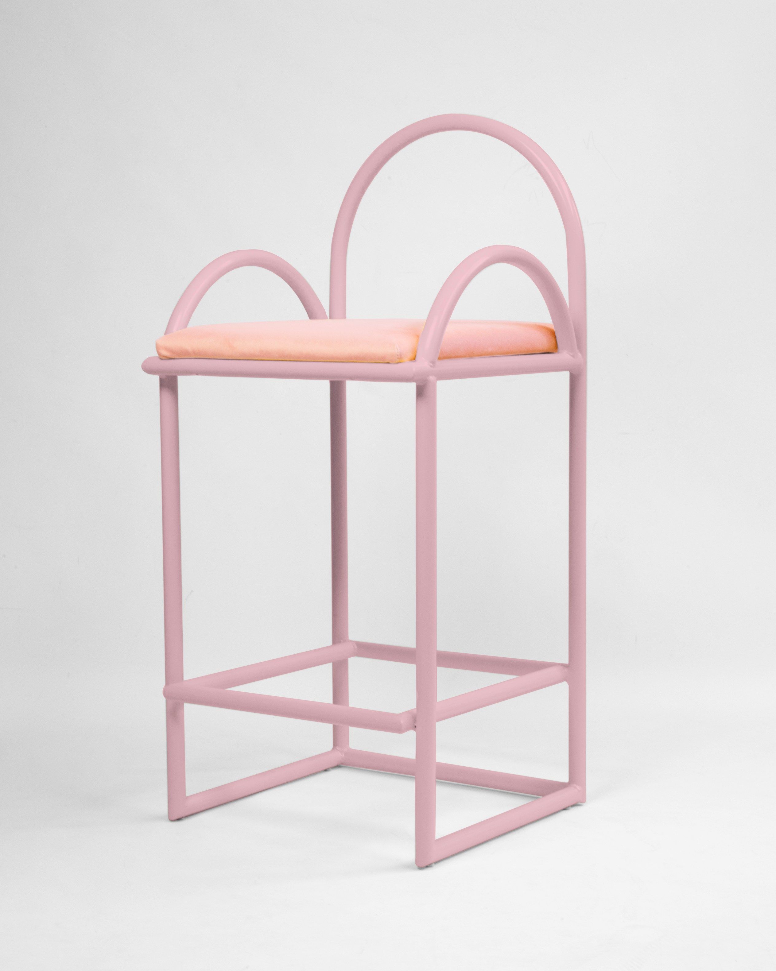 Высокий металлический стул с мягким сиденьем Houtique ARCH-00114337 - Вид №9