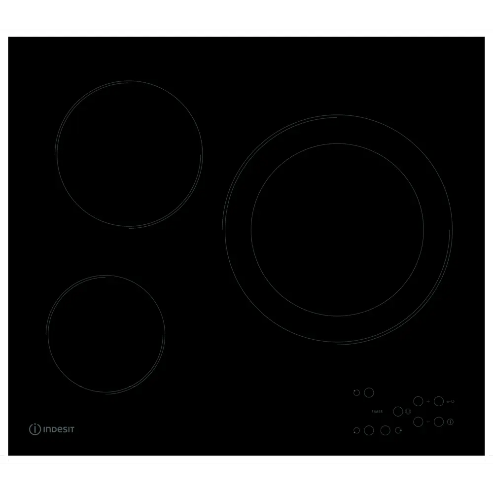 Варочная панель электрическая Indesit RI 360 C 3 конфорки 56x49 см цвет чёрный STLM-2002137