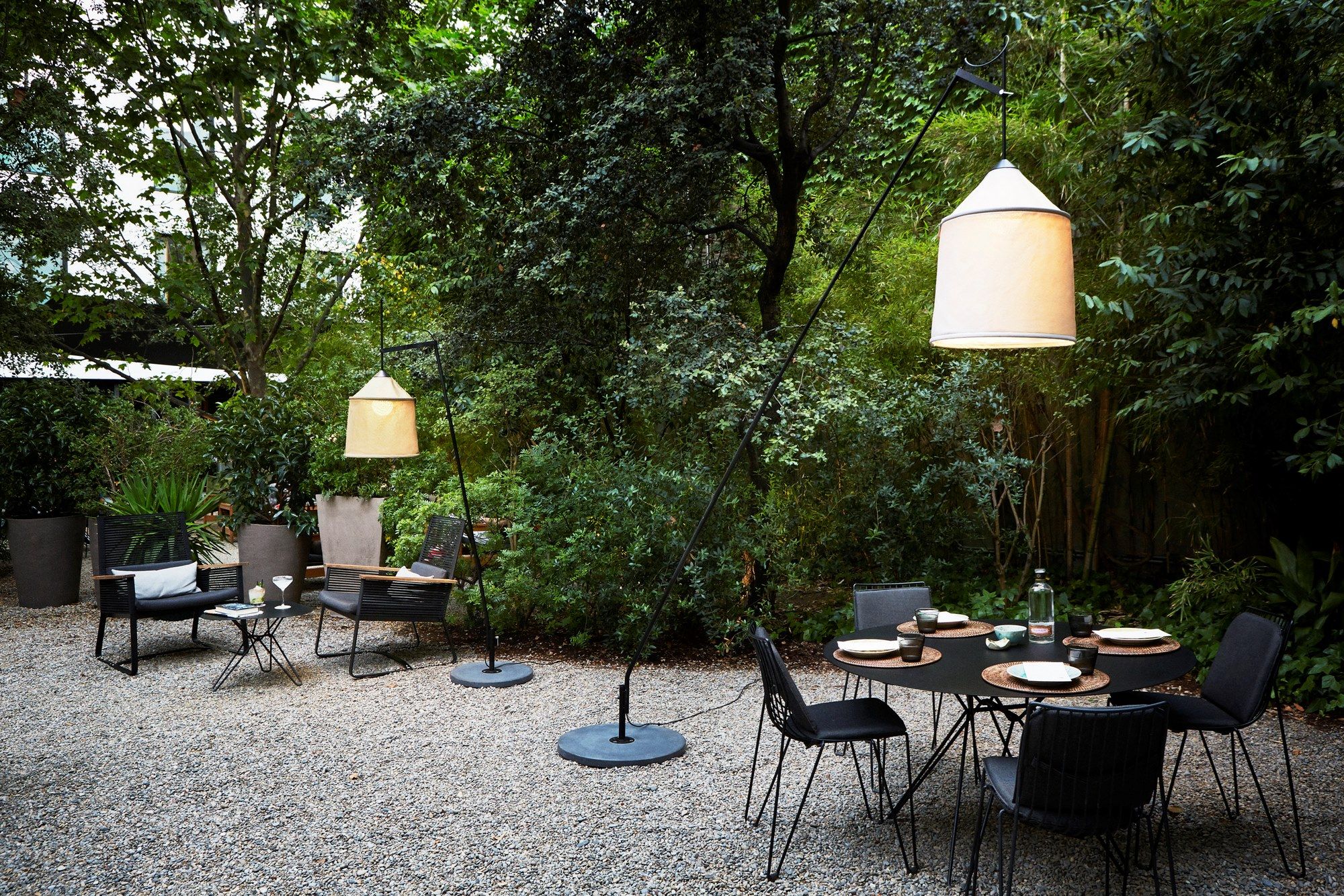 Напольная лампа из нержавеющей стали и текстилена Marset Jaima ARCH-00132175 - Вид №1