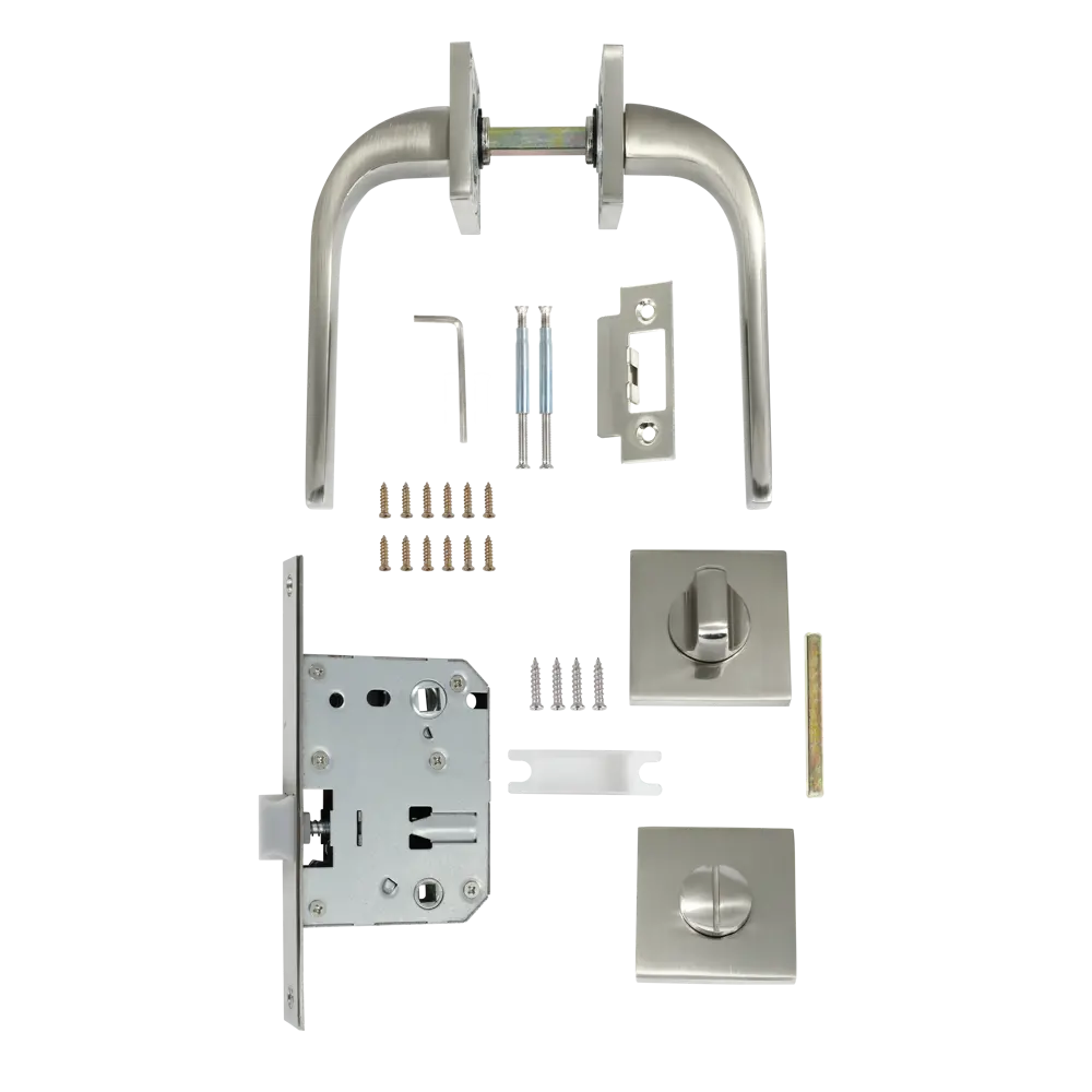 Дверные ручки EDSON WC7Q2 с запорным механизмом в стиле никель 85166449 STLM-0059292 - Вид №1