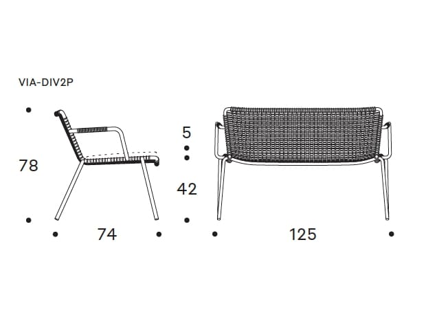 Плетеный алюминиевый сад штабелируемый диван Nodo Italia Via ARCH-00133705 - Вид №8