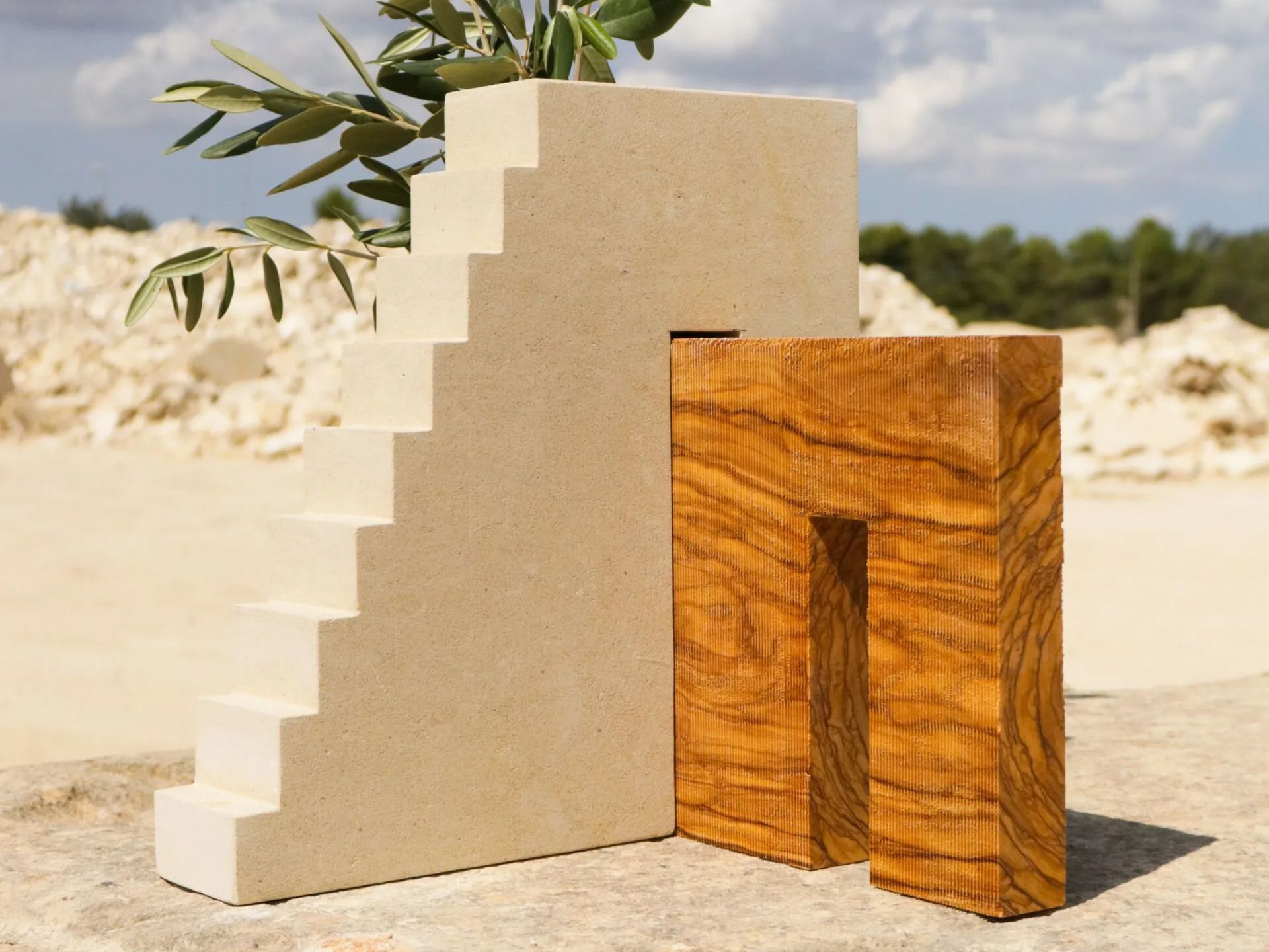 Безделушка / скульптура из камня Лечче и оливкового дерева PIMAR руины ARCH-00069714