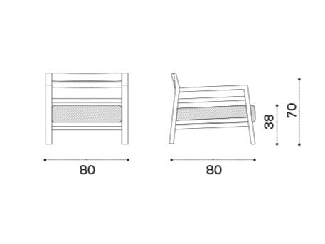 Садовое кресло из тикового дерева с подлокотниками Ethimo Costes ARCH-00118321 - Вид №16
