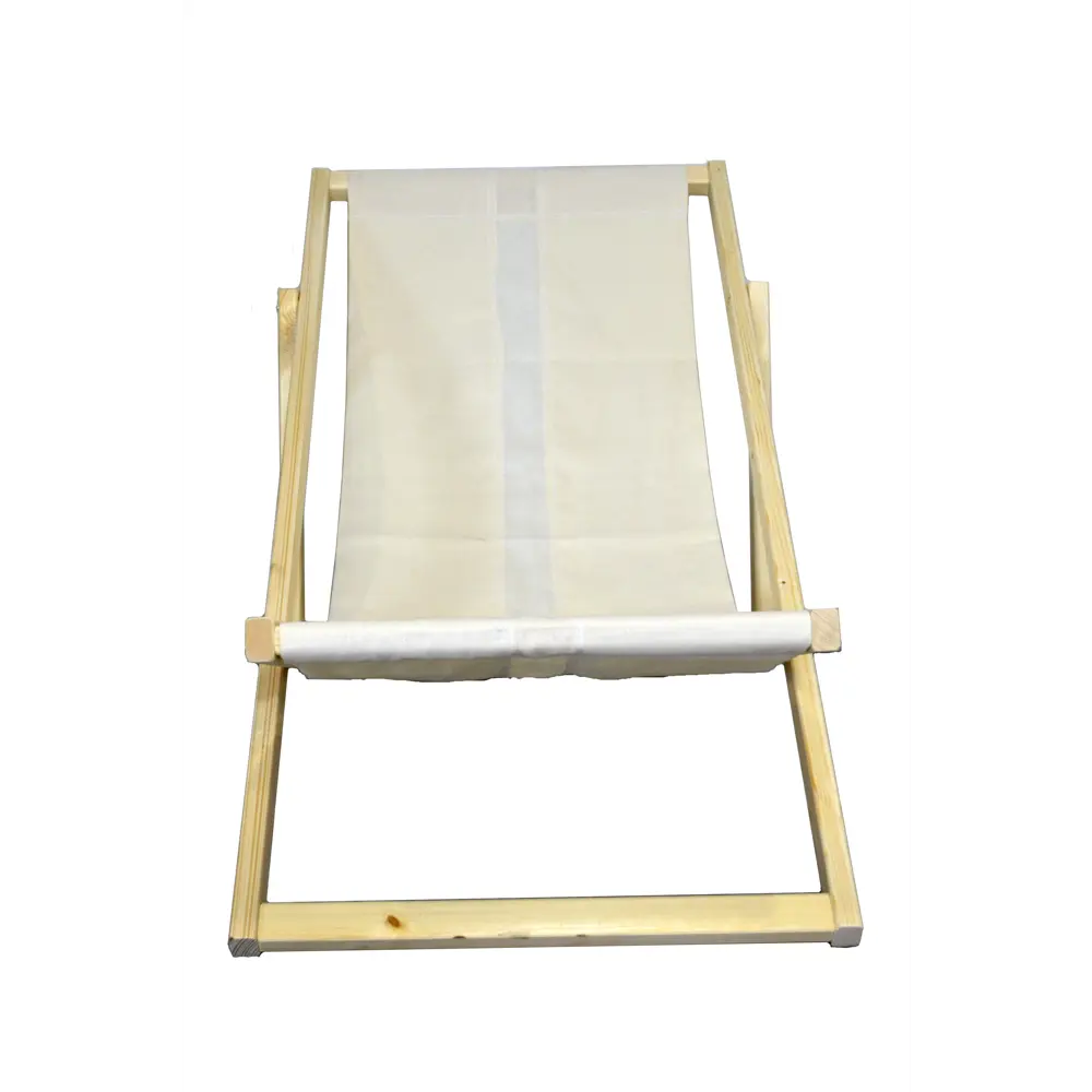 Шезлонг складной 120x60x75 см дерево/ ткань бежевый Santreyd STLM-2028739 - Вид №3