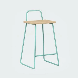 Барный стул с деревянным сиденьем морская волна Bauhaus WOODI  00-3966246 Голубой