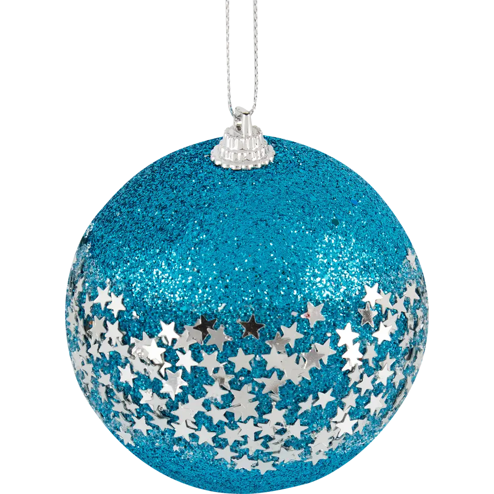 Елочный шар Winter с блестками ø 7.8 см пена голубой Santreyd STLM-2190950