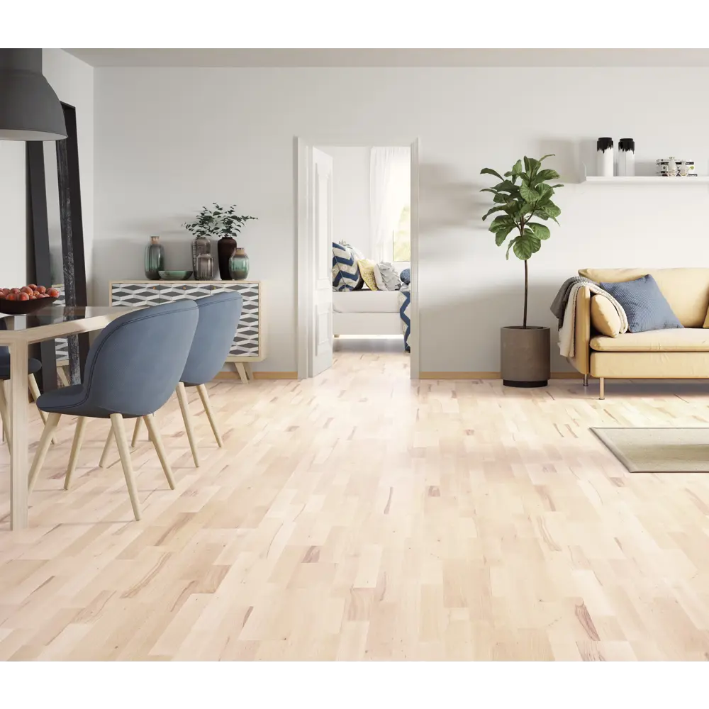 Паркетная доска трёхполосная «Бук белый ВК» лак 1.58 м² Barlinek STLM-2027373 - Вид №4