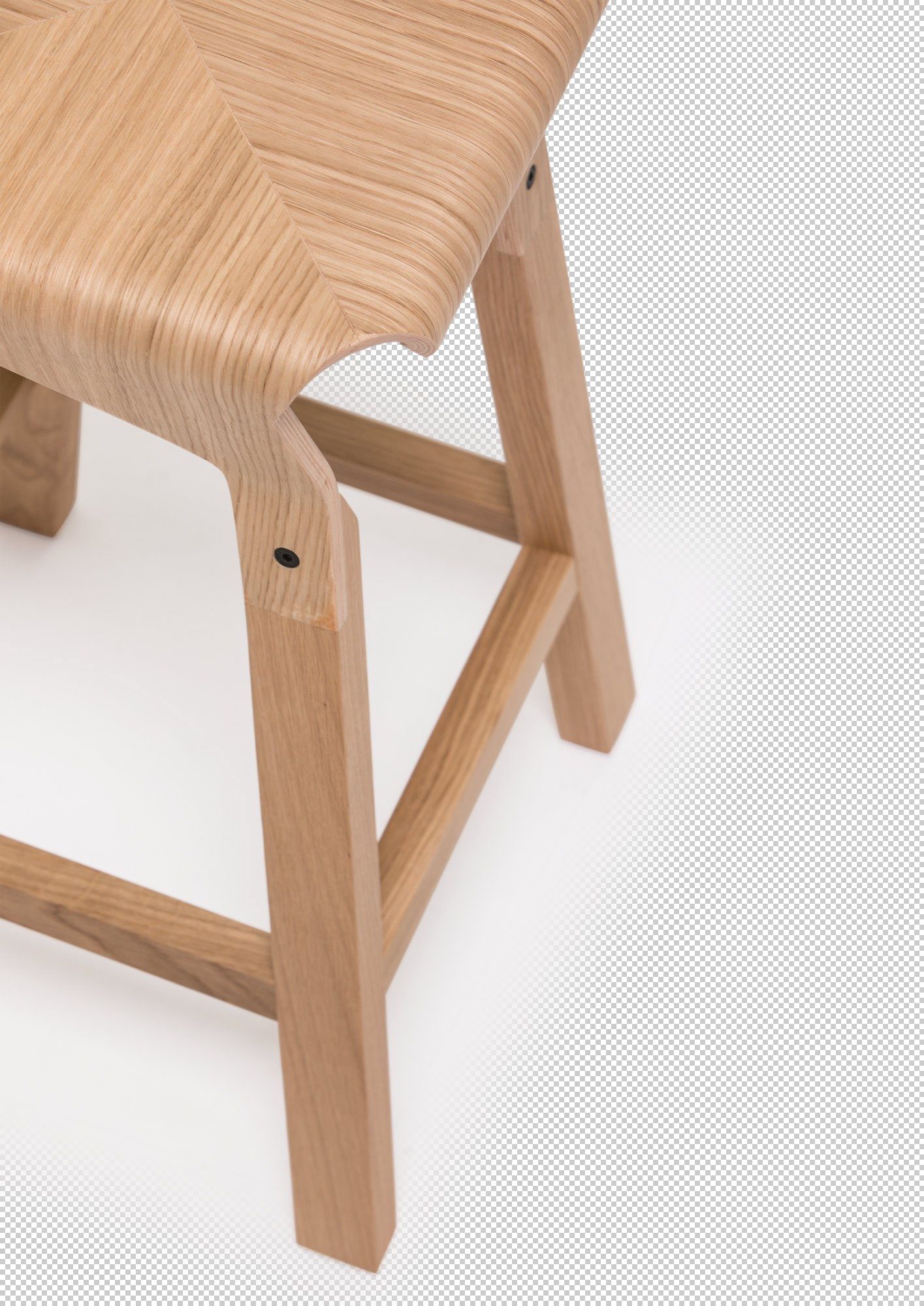 Высокий деревянный табурет с подставкой для ног Vergés Naoshima ARCH-00121766 - Вид №5