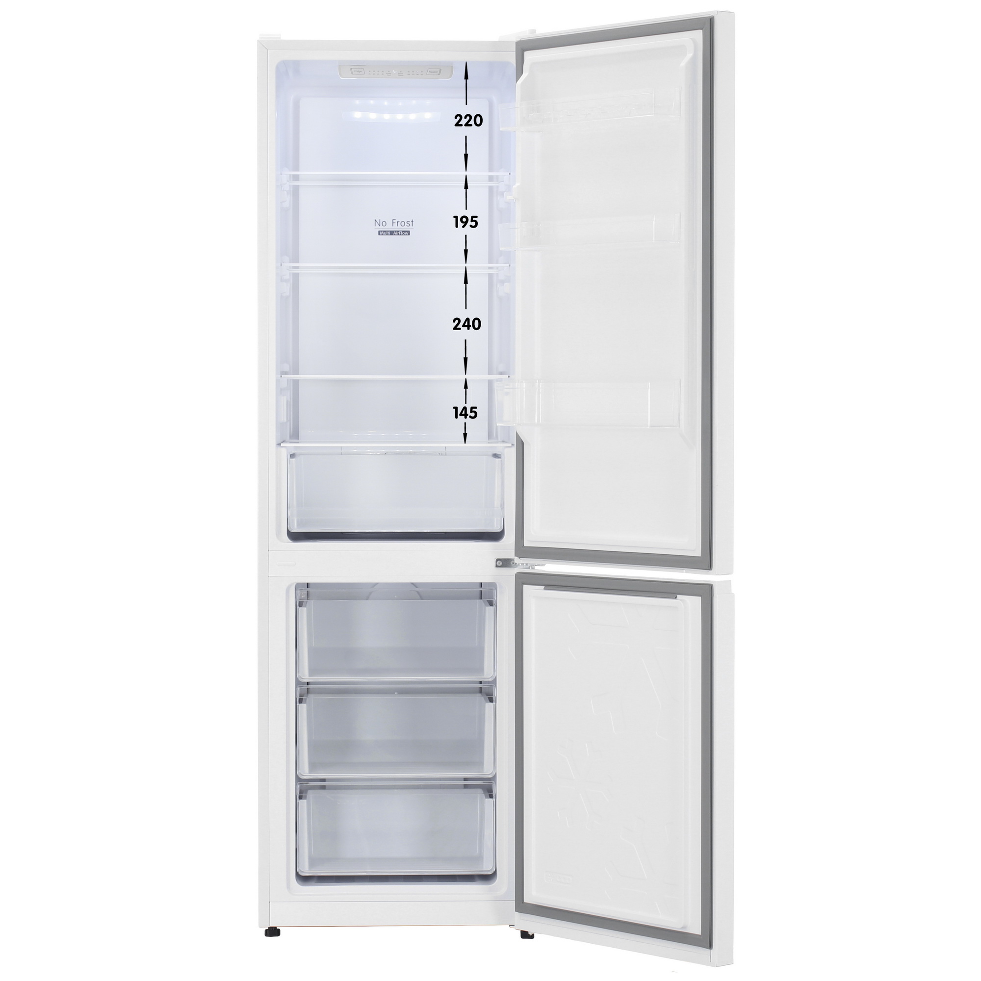 9124966 Холодильник с морозильником   DEXP B4-34AKA белый STDN-0057170 - Вид №1