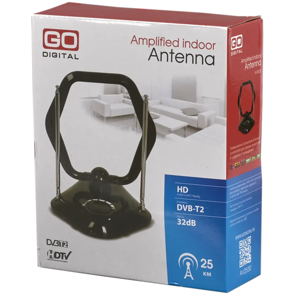 Антенна телевизионная внутренняя AV 2530 с усилителем GODIGITAL STLM-2169141 - Вид №5