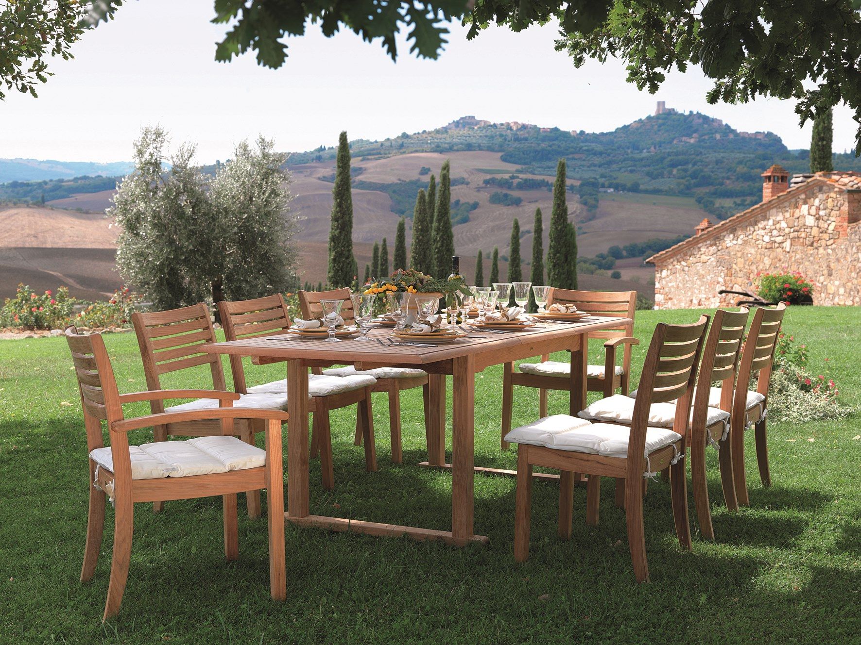 Выдвижной прямоугольный стол из тикового дерева Unopiù Челси ARCH-00046685 - Вид №8